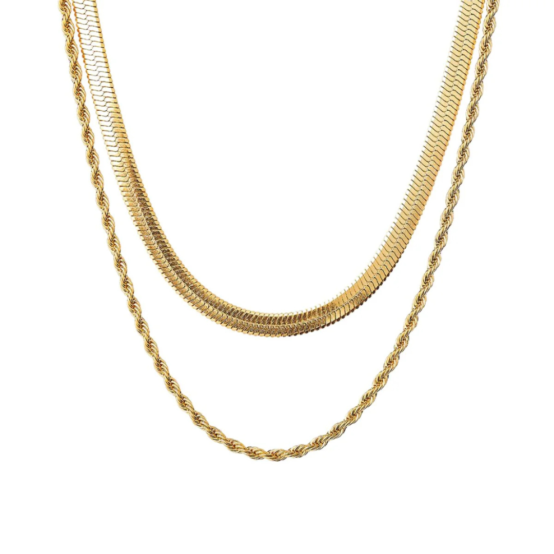 Melina Layered Necklace Set – 18K Gold Plated