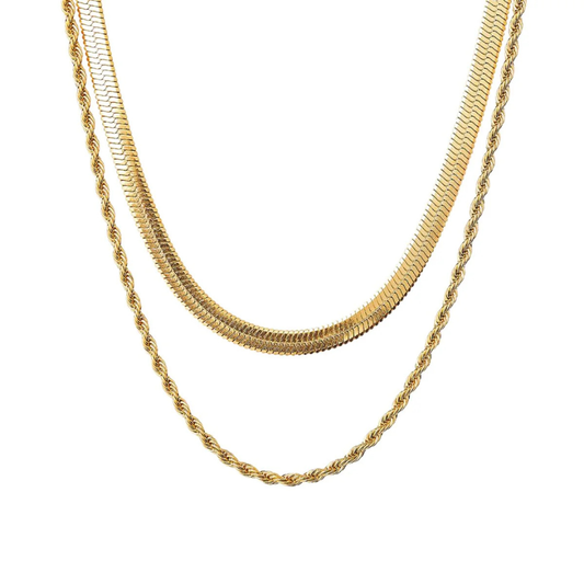 Melina Layered Necklace Set – 18K Gold Plated