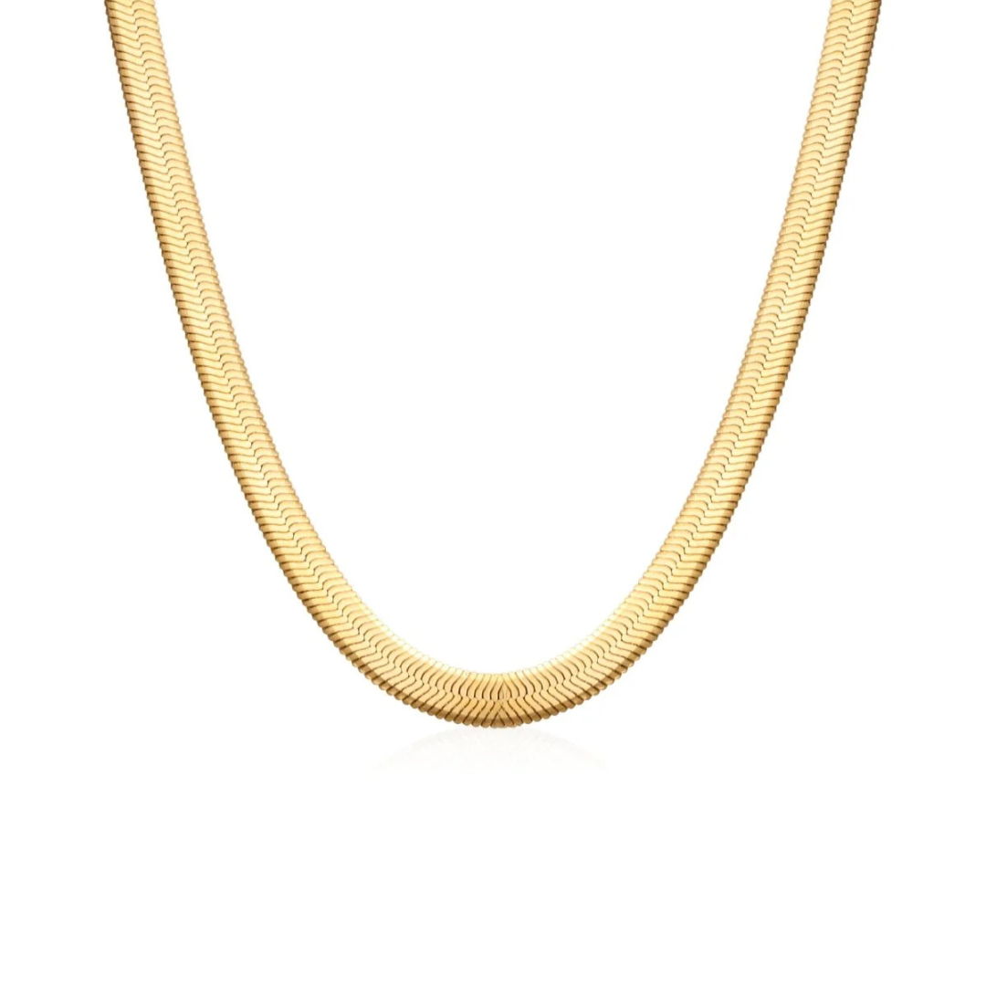 Gold Snake Mesh Necklace – 18K Gold-Plated