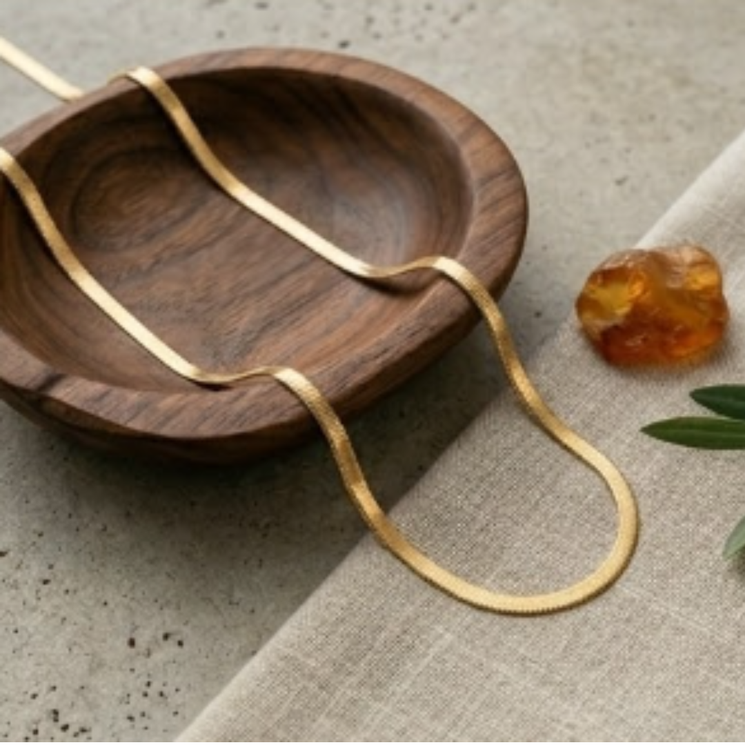 Gold Snake Mesh Necklace – 18K Gold-Plated