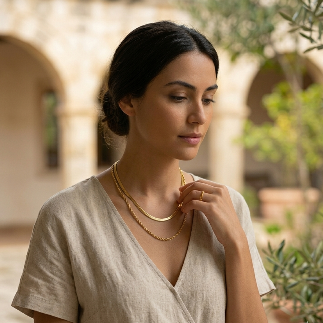 Melina Layered Necklace Set – 18K Gold Plated